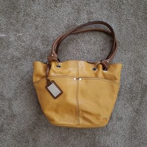 Yellow authentic leather purse
